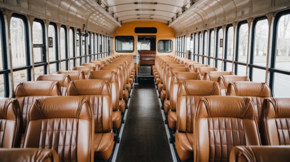school bus rental interior